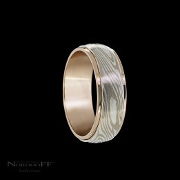 Mokume Gane and Rose Gold Wedding Ring