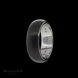 Black Zirconium and Palladium Wedding Ring