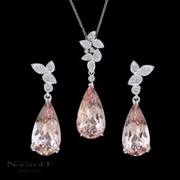 Morganite and Diamond Earrings