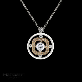 Platinum and Rose Gold Diamond Pendant