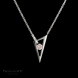 Argyle White and Pink Diamond Triangular Pendant