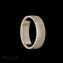 Perpendicular Hammered Texture Wedding Ring