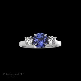 Tanzanite and Diamond Trilogy Ring
