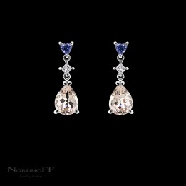 Sapphire, Diamond and Morganite Earrings
