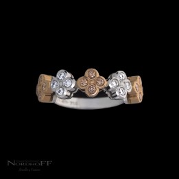 Cognac and White Diamond Wedding Ring