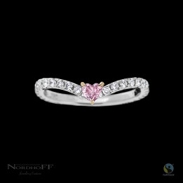 Heart Cut Pink Argyle Diamond Wedding Ring