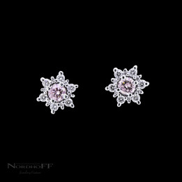 Argyle Pink and White Diamond Earrings