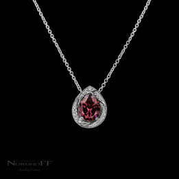 Rhodolite Garnet and Argyle Diamond Pendant