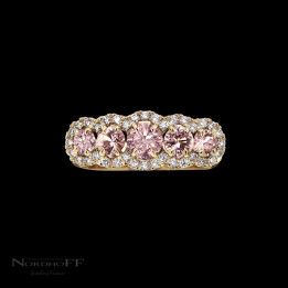 Pink Sapphire and Diamond Wedding Ring