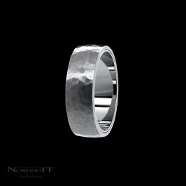 Hammered Zirconium Wedding Ring