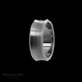 Concave Zirconium Wedding Ring